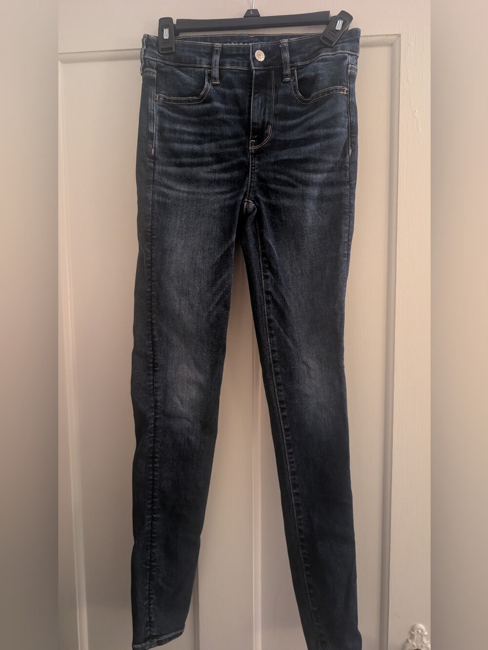 Womens American Eagle Next Level Stretch Straight Jeans Size 2 Medium Wash